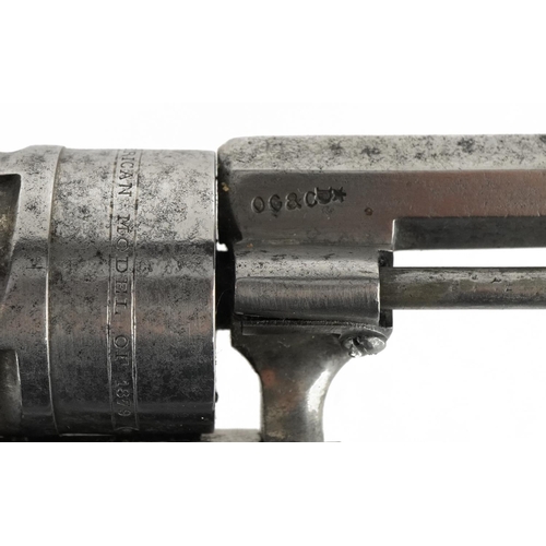 1431 - Antique American pinfire revolver, Acier Fondu The Vigilant American Model of 1879, 14cm in length