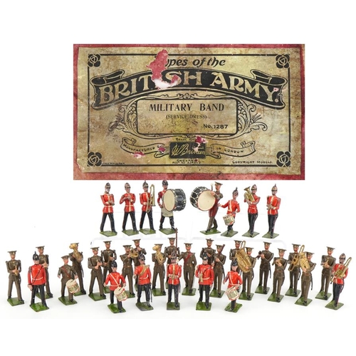 1119 - Collection of Britains hand painted lead military band soldiers, predominantly with articulated arms... 