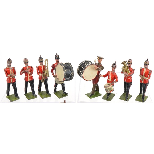 1119 - Collection of Britains hand painted lead military band soldiers, predominantly with articulated arms... 