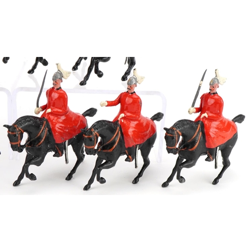 1125 - Ten Britains hand painted lead soldiers on horseback including Mounted Life Guards and Royal Horse G... 