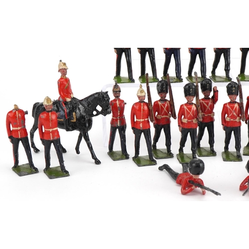 1120 - Britains hand painted lead soldiers comprising Royal Welsh 23rd Foot Fusiliers and Grenadier Guards,... 