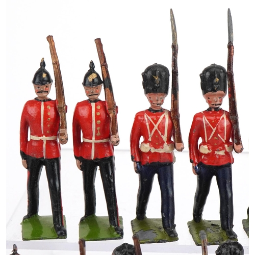 1120 - Britains hand painted lead soldiers comprising Royal Welsh 23rd Foot Fusiliers and Grenadier Guards,... 