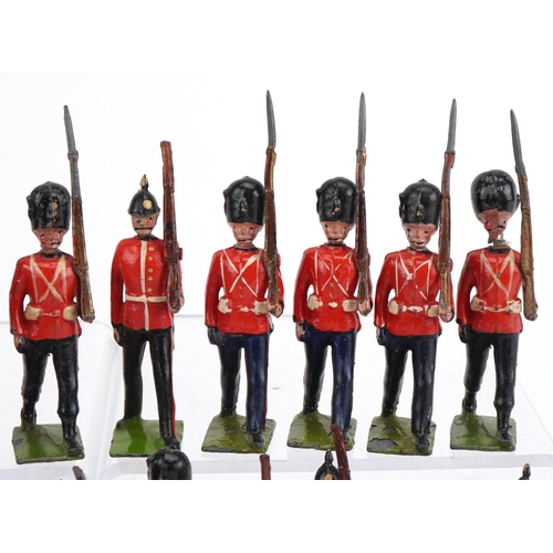 1120 - Britains hand painted lead soldiers comprising Royal Welsh 23rd Foot Fusiliers and Grenadier Guards,... 