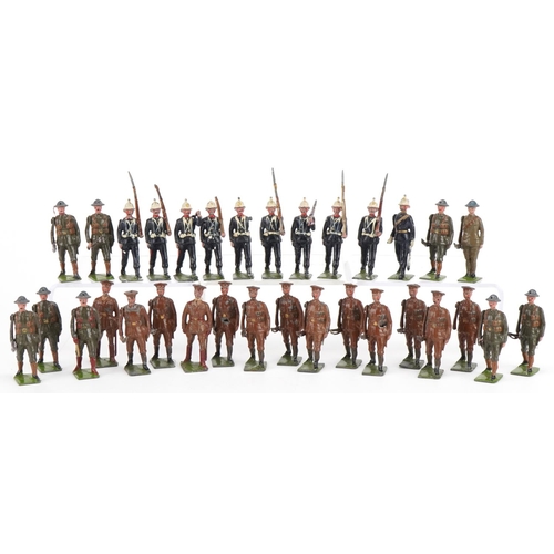 1116 - Britains hand painted lead Infantry soldiers including Territorial Army, with paper label