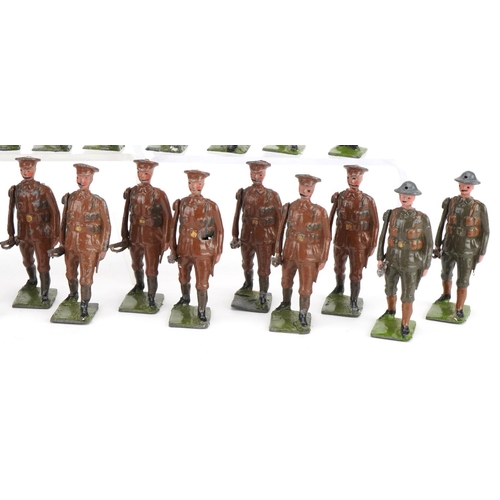 1116 - Britains hand painted lead Infantry soldiers including Territorial Army, with paper label