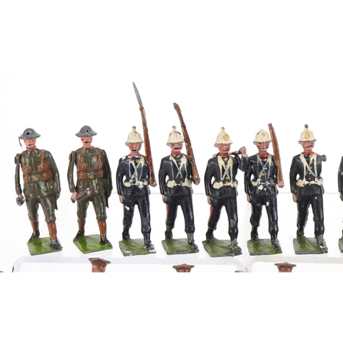 1116 - Britains hand painted lead Infantry soldiers including Territorial Army, with paper label