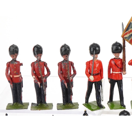 1117 - Collection of Britains hand painted lead soldiers including Royal Sussex Regiment and Marching Guard... 