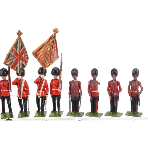 1117 - Collection of Britains hand painted lead soldiers including Royal Sussex Regiment and Marching Guard... 