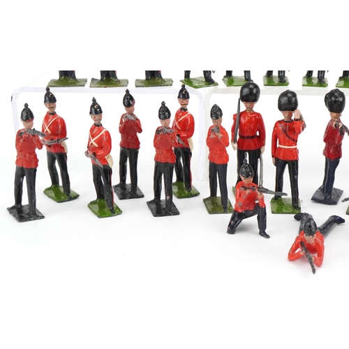 1117 - Collection of Britains hand painted lead soldiers including Royal Sussex Regiment and Marching Guard... 