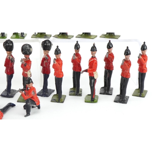 1117 - Collection of Britains hand painted lead soldiers including Royal Sussex Regiment and Marching Guard... 