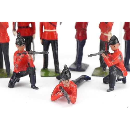 1117 - Collection of Britains hand painted lead soldiers including Royal Sussex Regiment and Marching Guard... 