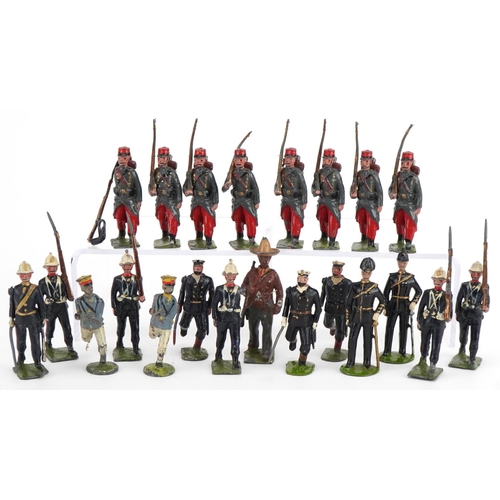 1127 - Britains hand painted lead soldiers, various regiments, some possibly German