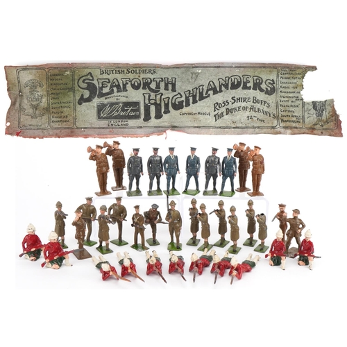 1122 - John Hill & Co and Britains hand painted lead soldiers including Seaforth Highlanders, with paper la... 