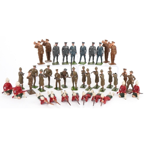 1122 - John Hill & Co and Britains hand painted lead soldiers including Seaforth Highlanders, with paper la... 