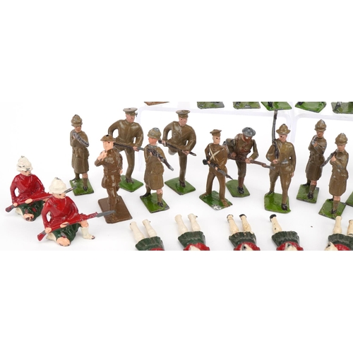 1122 - John Hill & Co and Britains hand painted lead soldiers including Seaforth Highlanders, with paper la... 