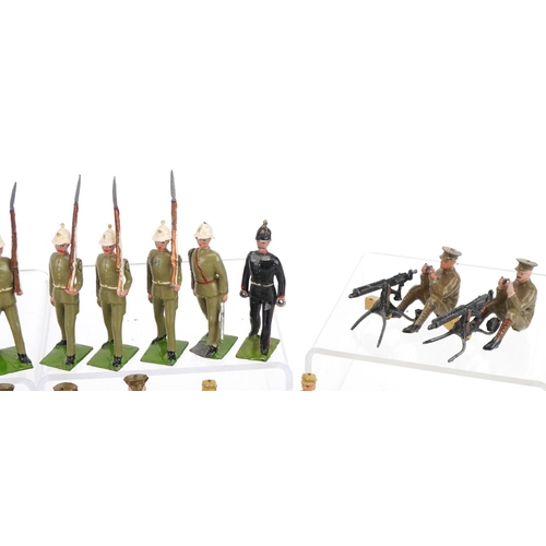 1115 - Britains and other hand painted lead soldiers including Royal Army Medical Corps and Army Gunners, w... 