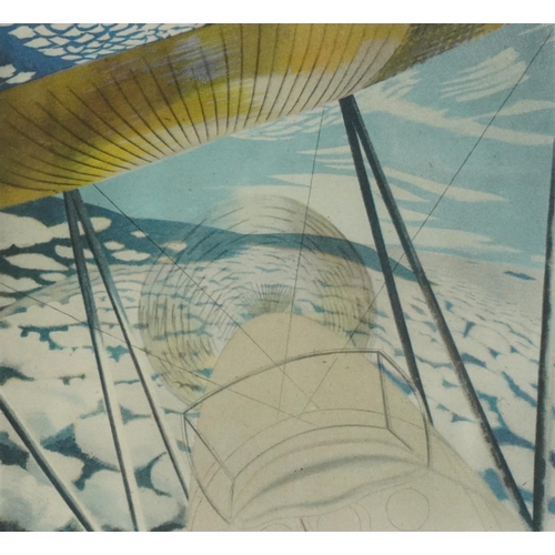 465 - Eric Ravilious - Clouds Above and Below, View from the Cockpit of a Moth, print in colour, details v... 