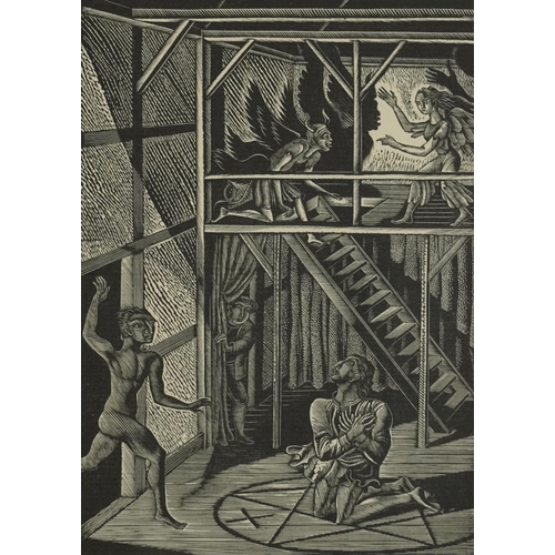 292 - Eric Ravilious - Doctor Faustus conjuring Mephostophilis, inscribed The Legion Book printed by The C... 