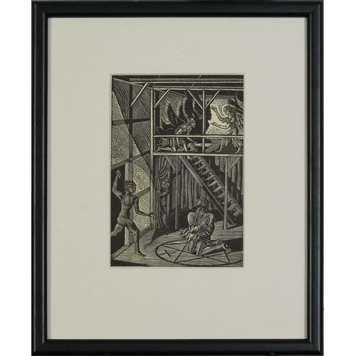 292 - Eric Ravilious - Doctor Faustus conjuring Mephostophilis, inscribed The Legion Book printed by The C... 