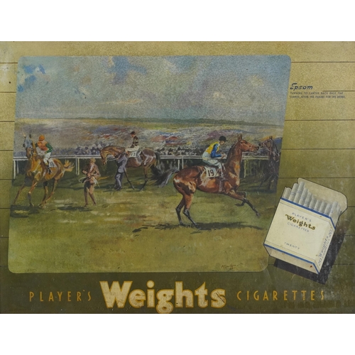 2329 - Vintage Player's Weights Cigarettes advertising show card, framed and glazed, 49.5cm x 37.5cm exclud... 