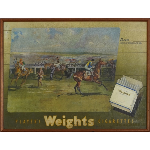 2329 - Vintage Player's Weights Cigarettes advertising show card, framed and glazed, 49.5cm x 37.5cm exclud... 