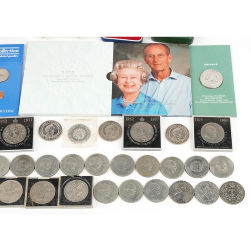 1591 - British coinage, some proof, including 1977 commemorative crown, 1983 Royal Mint coin collection, co... 