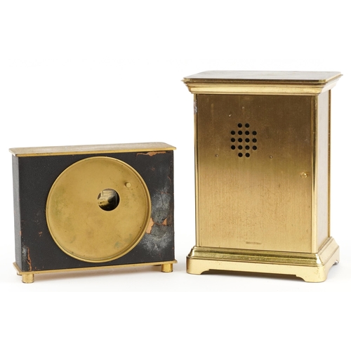 2585 - Two mantle clocks including a Junghans Meister ATO-MAT, the largest 22.5cm high