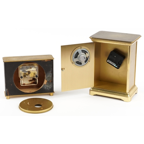 2585 - Two mantle clocks including a Junghans Meister ATO-MAT, the largest 22.5cm high