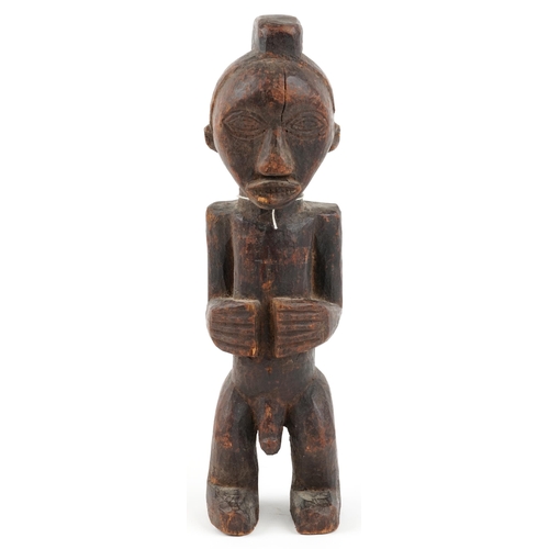 409 - African tribal interest Kavango lacquered carved wood fertility figure from Andara Mission, Caprivi ... 