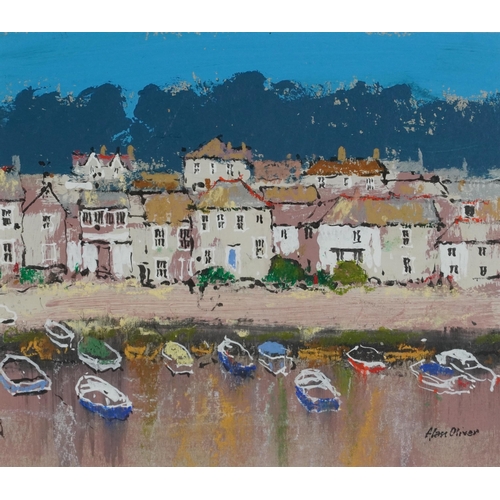 2026 - Alan Oliver - Mousehole Harbour Cottages and one other, two paintings, one acrylic and one watercolo... 