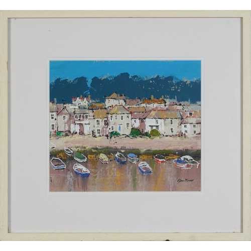 2026 - Alan Oliver - Mousehole Harbour Cottages and one other, two paintings, one acrylic and one watercolo... 