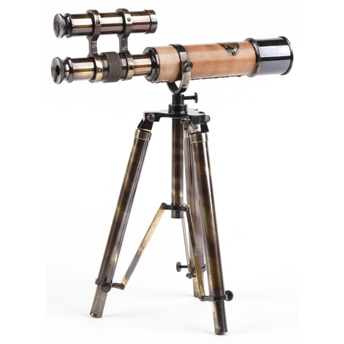 2492 - Military interest table top telescope on adjustable tripod stand