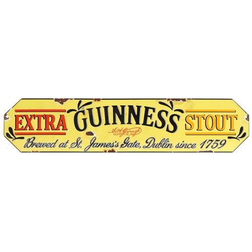 2545 - Breweriana interest Guinness Extra Stout enamel advertising sign, 57cm x 13cm