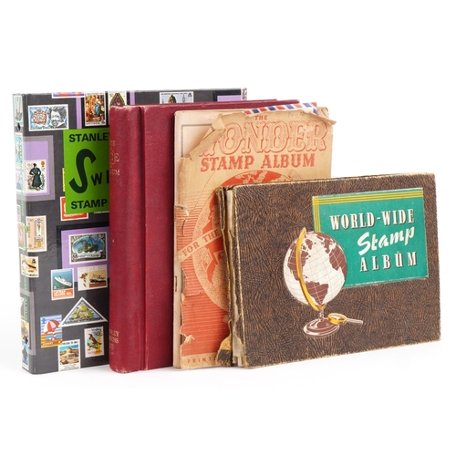 1702 - 19th century and later British and world stamps arranged in four albums including Penny Black, Two P... 