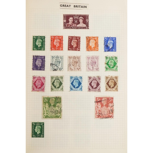 1702 - 19th century and later British and world stamps arranged in four albums including Penny Black, Two P... 