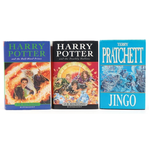 1644 - Three hardback books comprising two Harry Potters and Terry Pratchett's Jingo