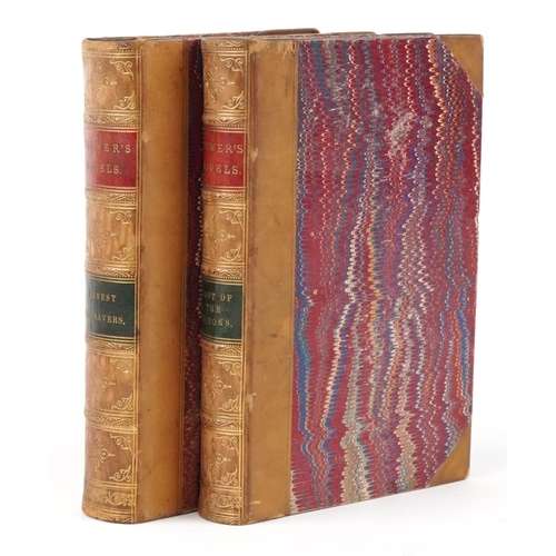 1491 - Two 19th century leather bound hardback books by The Right Honourable Lord Lytton comprising Ernest ... 