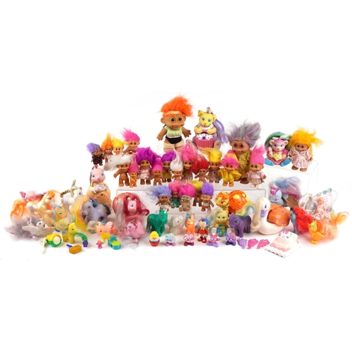 1158 - Collection of vintage toys including trolls and keepers, some trolls with Russ labels