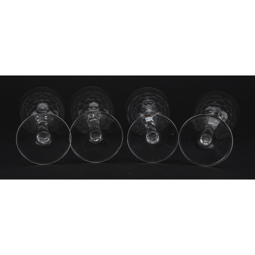 2298 - Baccarat, Set of four French cut crystal wine glasses, 14.5cm high