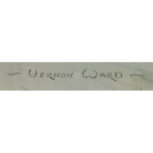 537 - Vernon Ward - Two ducks on water, impasto oil, with receipt and Beckstones Gallery label verso, moun... 