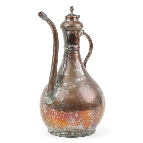 282 - Large Turkish coppered ewer, 37cm tall