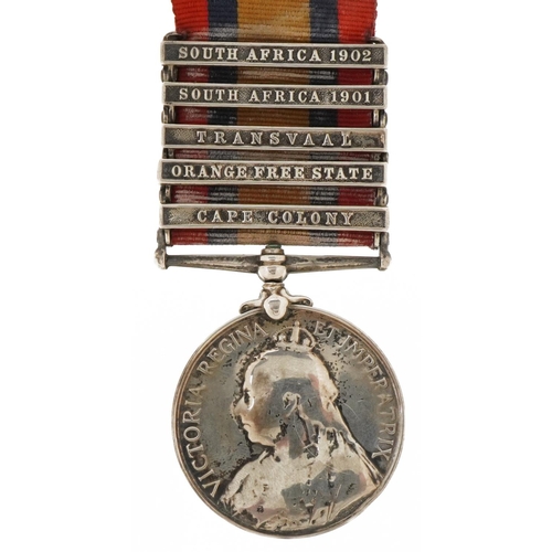 1334 - Victorian British military Queen's South Africa medal awarded to 7489PTEW.FAGG,VOL.CAYE.KENTREGT wit... 