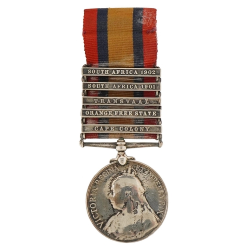 1334 - Victorian British military Queen's South Africa medal awarded to 7489PTEW.FAGG,VOL.CAYE.KENTREGT wit... 