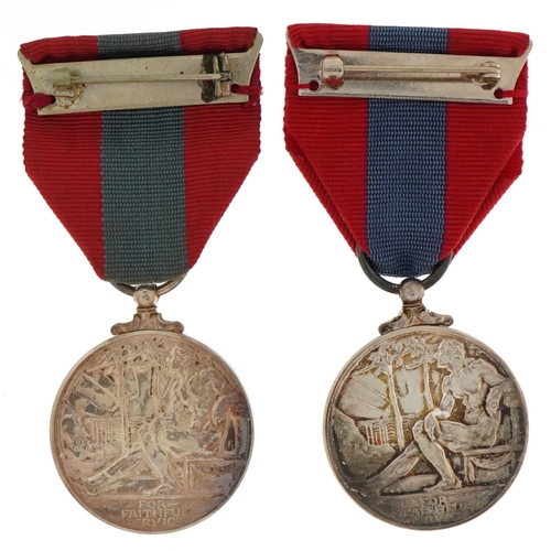 1368 - Two military interest Elizabeth Superior Service medals with cases awarded to Cyril Bucksey and Char... 