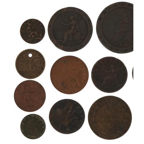 1563 - William & Mary and later British coinage and tokens including Cartwheel penny and George III 1815 ba... 