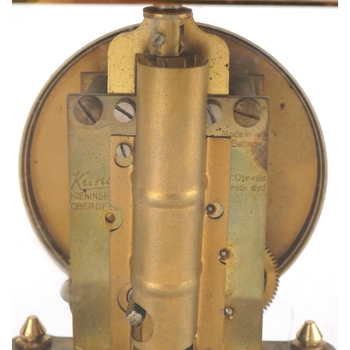 2707 - Kundo, vintage German brass cased anniversary clock, 15.5cm high