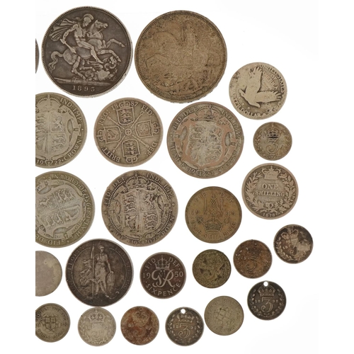 1535 - Victorian and later British coinage including two Victorian silver crowns, 1935 Rocking Horse crowns... 