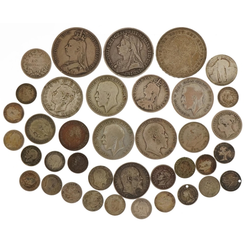 1535 - Victorian and later British coinage including two Victorian silver crowns, 1935 Rocking Horse crowns... 