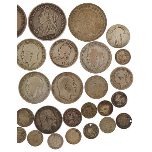 1535 - Victorian and later British coinage including two Victorian silver crowns, 1935 Rocking Horse crowns... 