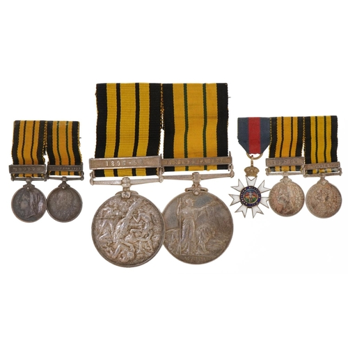 1333 - Victorian and later British military medal group 
 with dress medals relating to Doctor T E Rice of ... 